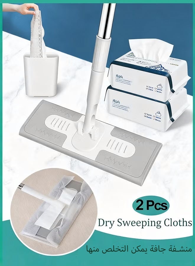 عبوتان من مناديل التنظيف الجاف، وسادات تنظيف الأرضيات للاستخدام مرة واحدة، ومناديل إزالة الغبار، ومناديل كهروستاتيكية، ومنصات ممسحة من الألياف الدقيقة، وأكياس غبار قابلة لإعادة التعبئة للاستخدام مرة واحدة لتنظيف غبار الأرضيات الخشبية، وورق تنظيف الغبار والشعر للاستخدام مرة واحدة للأرضيات والنوافذ والكاميرات والتلفزيونات والحوائط والأبواب، 30 قرصًا في العبوة - Image 1